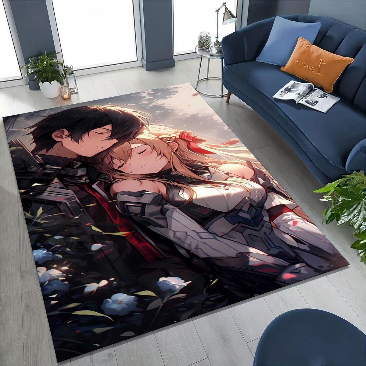 

Anime SAO Sword Art Online Cartoon 3D Rug for Bedroom Living Room Sofa Home Doormat Decor, Large Kids Play Non-slip Floor Mat 40x60cm( 15x23in )