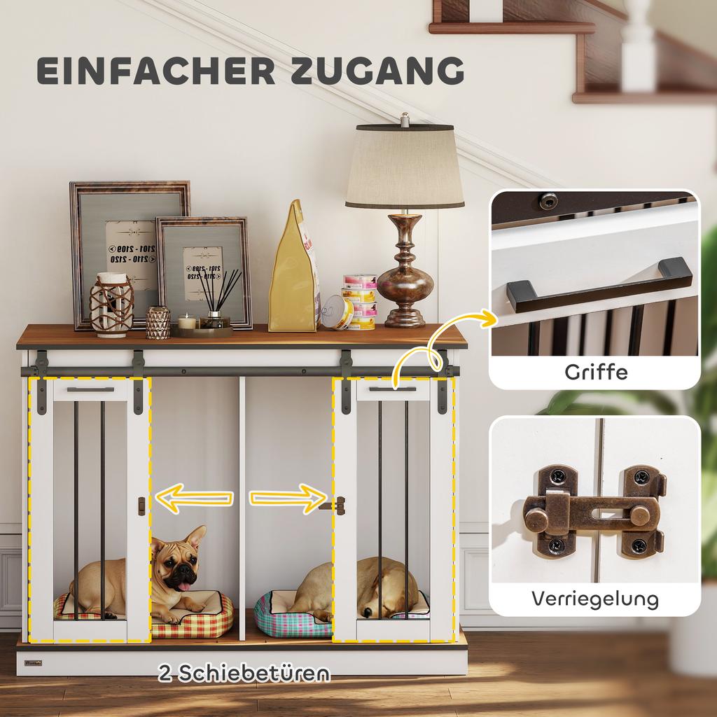 Hundeboxmöbel für große Hunde, Doppelte Hundebox für kleine Hunde