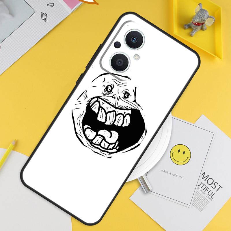 Troll Face Meme For OPPO Reno 4 5 6 7 8 Lite 10 Pro Reno 8T 4Z 5Z OPPO Find X3 Lite X2 Neo X6 X5 Pro Case
