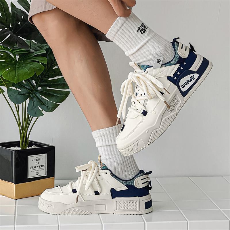 Men's Thick Sole Casual Shoes Four Seasons new Korean Versatile Trendy Soft Sole Outdoor Walking Shoes Youth Fashion Board Shoes