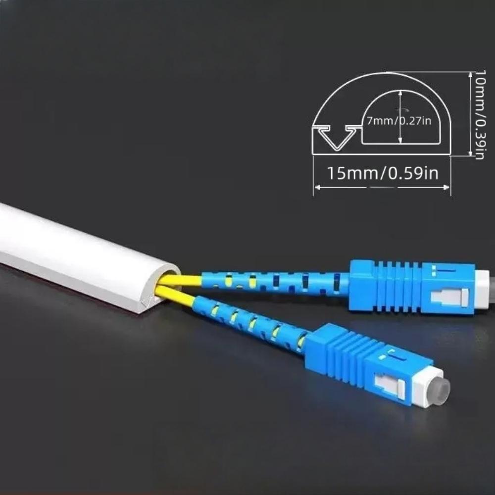 

1roll 2mX1.5cm Anti-extrusion Floor Cord Cover Arc Cord Protector Durable Extension Wiring Duct Protector Home 1.5cm&2m белый