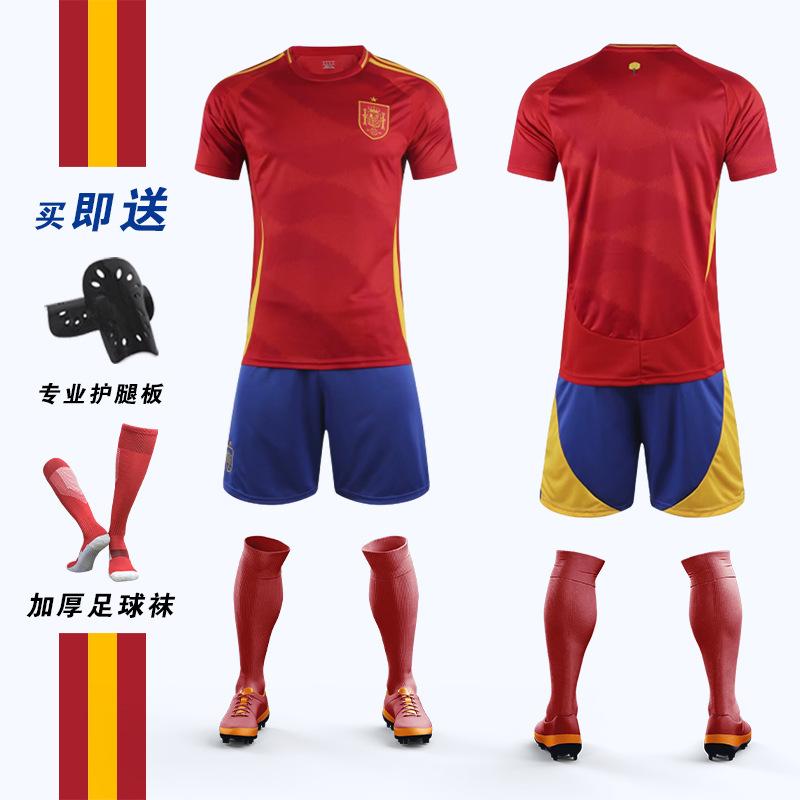 2024 European Cup Spain Jerseys Team Set Men s and Children s Football Jerseys Game Training Jerseys Team Jerseys S