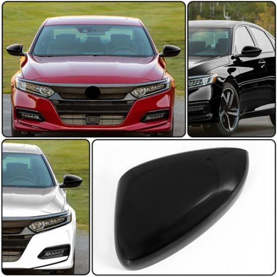 Driver Side Replacement Mirror Cover Cap For 2018- HONDA ACCORD Glossy Black