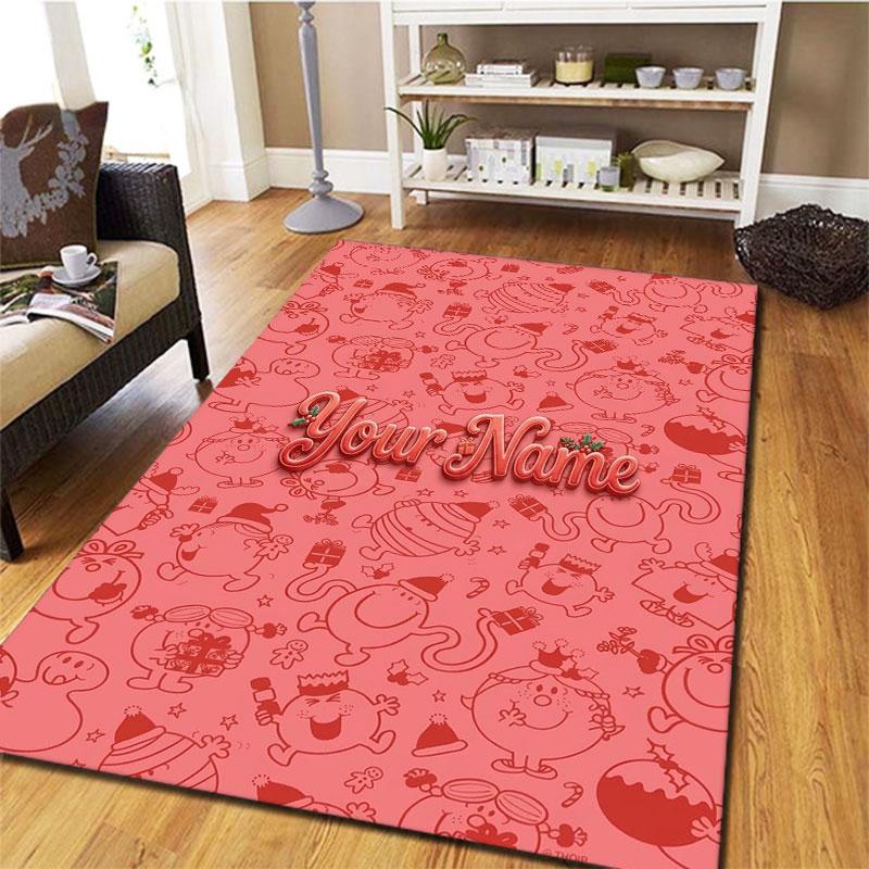 Mr. Men Little Miss Custom Name Carpet Rug for Living Room Bedroom Home Sofa Decoration,Kids play Non-slip Floor Mat