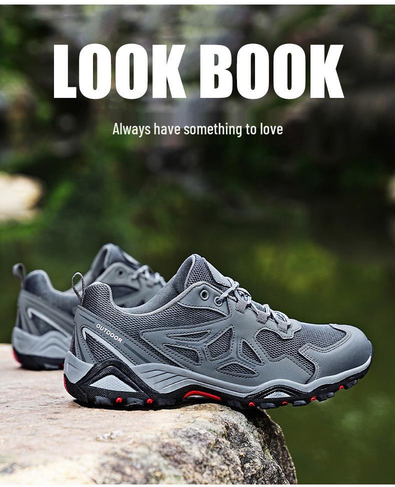 Ultra-Light Breathable Hiking Shoes: Wear-Resistant, Non-Slip, Large Size, Ideal for Outdoor Activities & Camping.