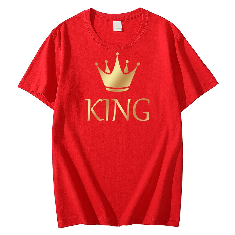 2026 Couple T-shirt Summer King Queen Letter Printed Tshirt Valentine's Day Short Sleeve Tees Luxury Brand Free Shipping Tops