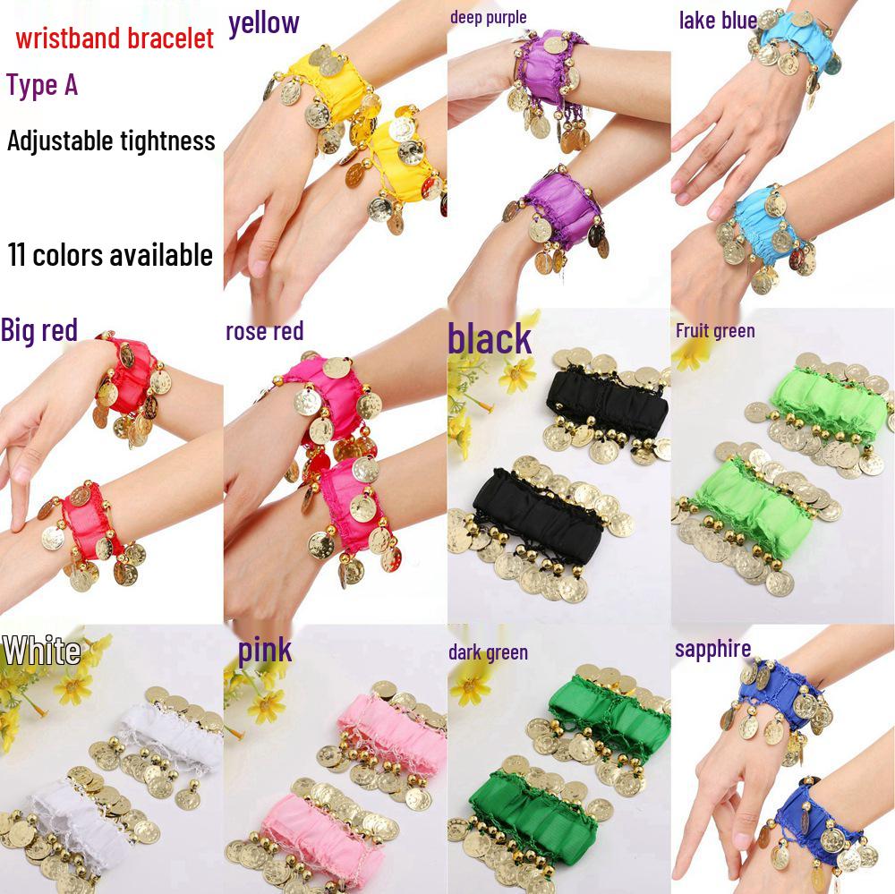 

Indian Dance Accessories: Belly Dance Costume Jewelry - Rings, Bracelets, Wristbands, Finger Rings for Performance One Hand