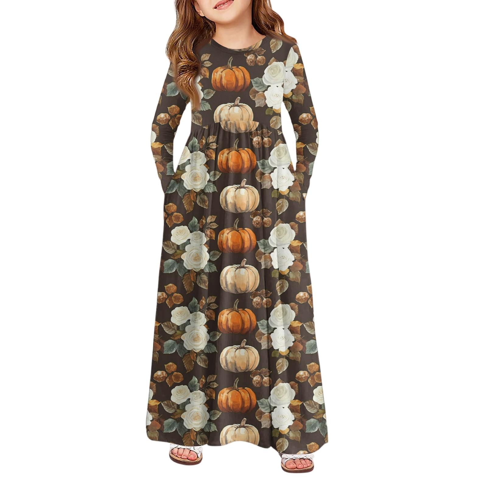 

Девичье платье макси на Хэллоуин - Платье с длинным рукавом и карманами 130 жёлтый