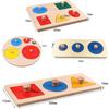 Montessori Bulmaca Oyuncaklar Ahşap Geometrik Şekiller Sıralama Matematik Renkli Okul Öncesi Öğrenme Eğitici Oyun Bebek Yürümeye Başlayan Oyuncaklar