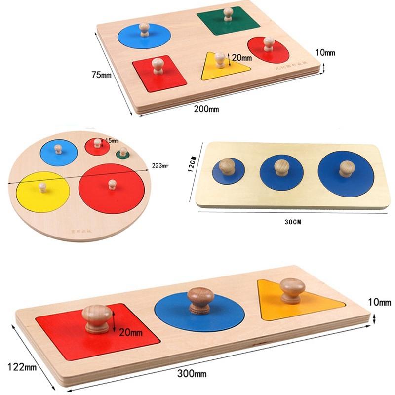 Montessori Bulmaca Oyuncaklar Ahşap Geometrik Şekiller Sıralama Matematik Renkli Okul Öncesi Öğrenme Eğitici Oyun Bebek Yürümeye Başlayan Oyuncaklar