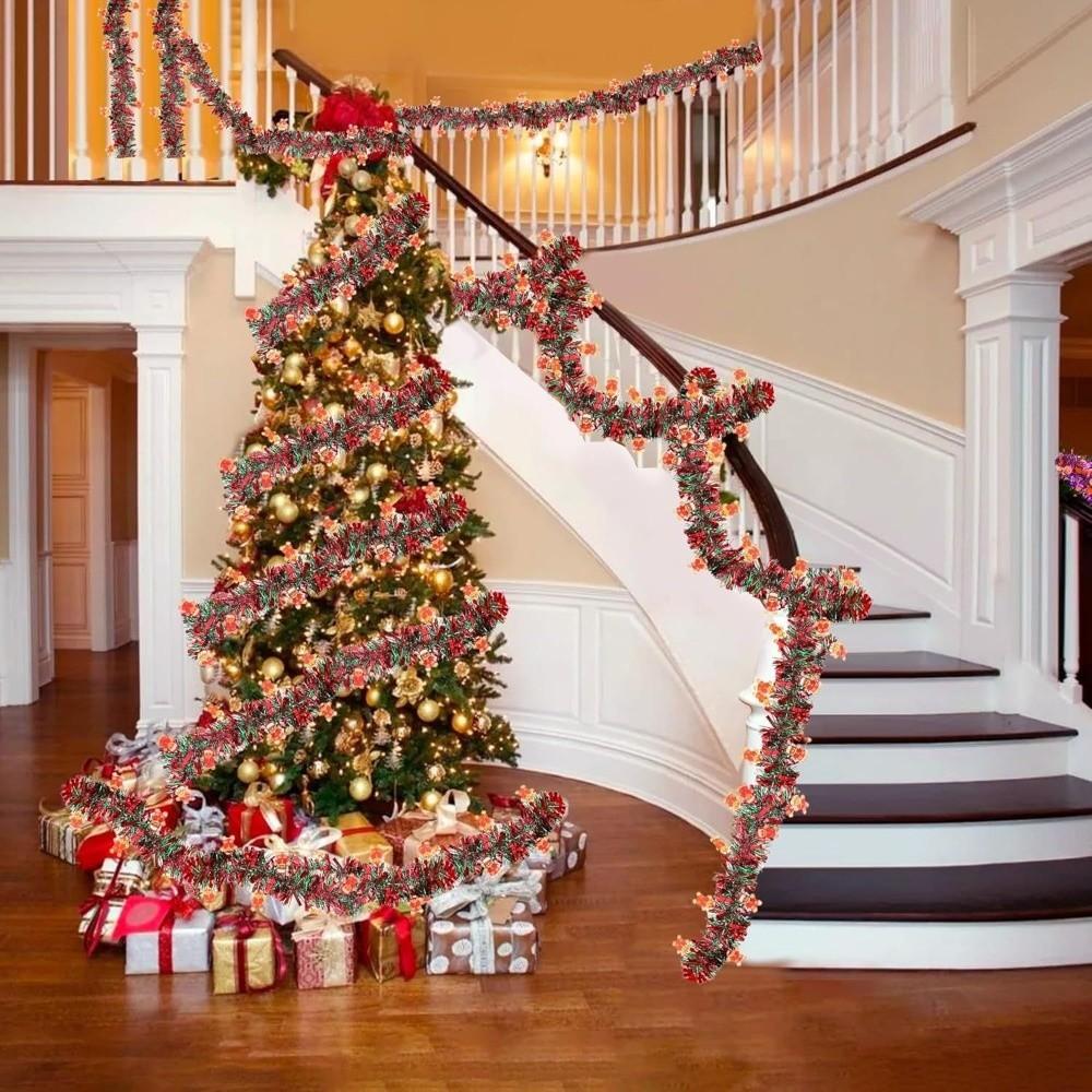 Colorful Christmas Decorations Strip Red Green Xmas Tree Charm  Wedding Party Decoration Supplies