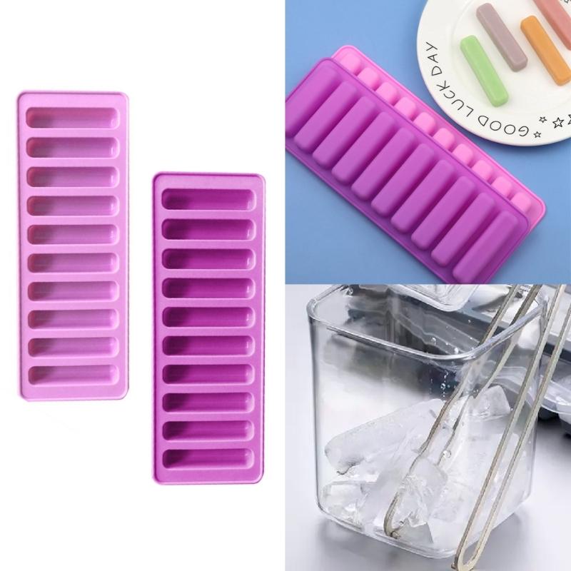  Cylinders Ice  Tray Easily Release Stick Shape Ice  Molds 10-Cavity Silicones Ice Making Tool Molds NonStick