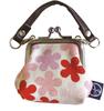 Goshiki Coin Flower Pink Hanpu-do "KYOTO JAPAN" 1.8-square Purse, Five-color Design,