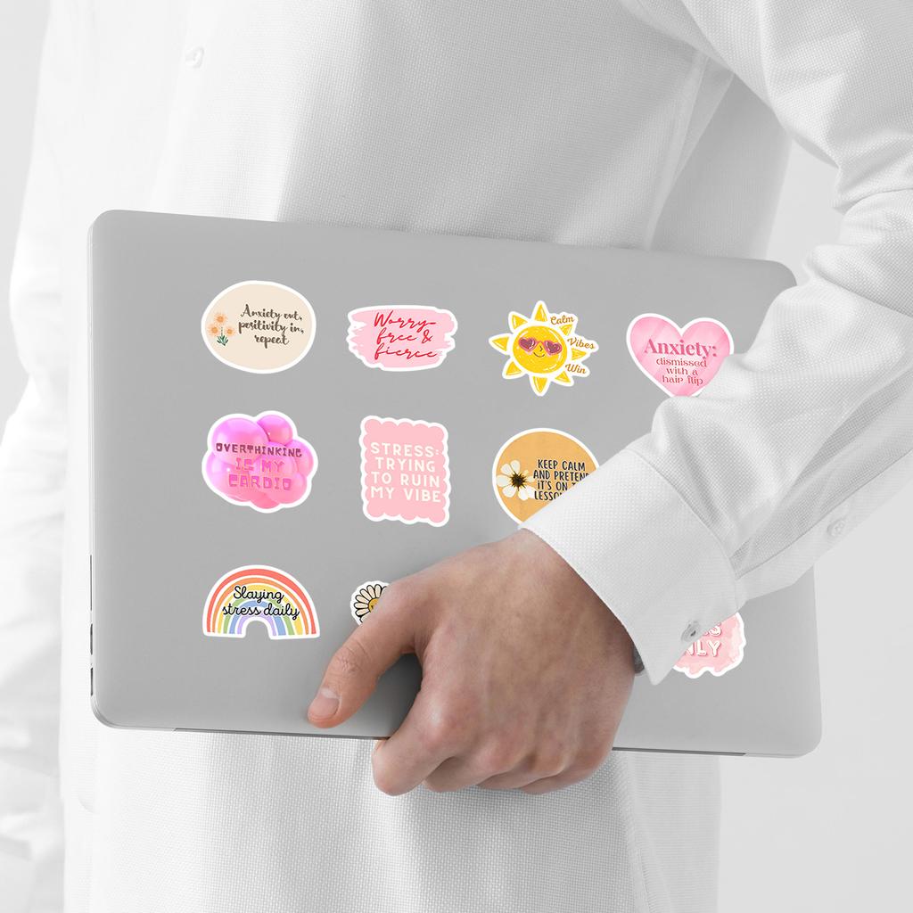 50 Motivational English Phrases Graffiti Stickers Water Cup Mobile Phone Computer Waterproof Decorative Stickers DIY Stickers