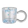 Shangqi Cute Heart Quicksand Double-Layer Glass Cup