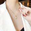 Korean Fashion Tulip Necklace with Rhinestone Golden Necklace Luxury Classic Party Clavicle Chain Necklaces for Women Jewelry