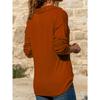 IHUASU Autumn Women's Casual V-neck Solid Color Warm Long Sleeve