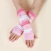 2 Pairs Pink Dot Y2K Knitted Arm Sleeves Sun Protection Summer Sunscreen Sleeves  Summer