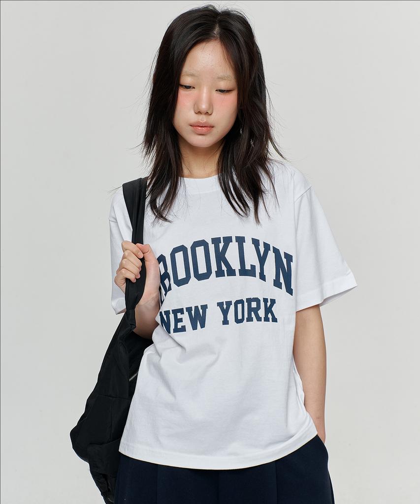PAPERBOY Brooklyn New York Short Sleeve T-Shirt - White Melange