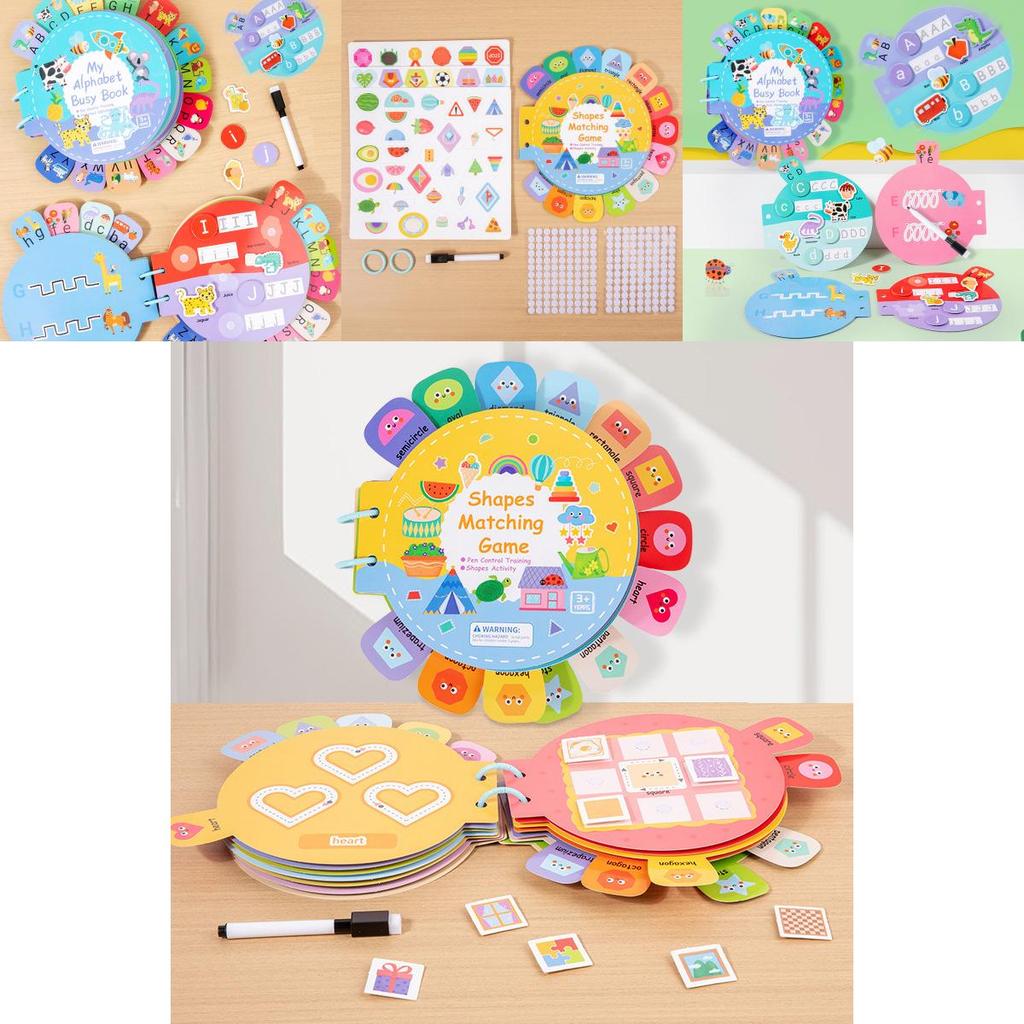 Childrens English Early Learning Quiet Book With Letter And Shape Tabs For Preschool Education