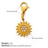Fashion Light Luxury Diamond Star Moon Sun Lobster Buckle Pendant Stainless Steel Gold Plated DIY Versatile Accessories
