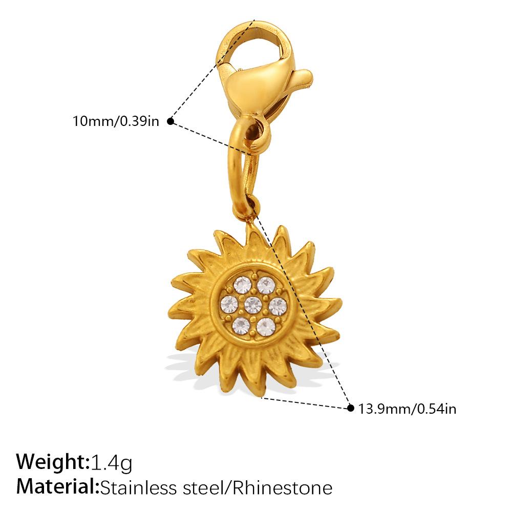 

European and American Fashion Light Luxury Diamond Star Moon Sun Lobster Buckle Pendant Plated with 18K Gold DIY Versatile Accessories 2026
