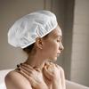 3 Pcs Shower Cap, Disposable Shower Caps, Plastic Hair Caps, Shower Caps for Women Reusable Impermeable for Women Men (White)