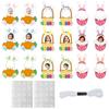 18pcs DIY Easter Bunny egg Decoration Photo Frames Paper Easter Party Decoration Photo Frames Spring Decor With Adhesive Tape