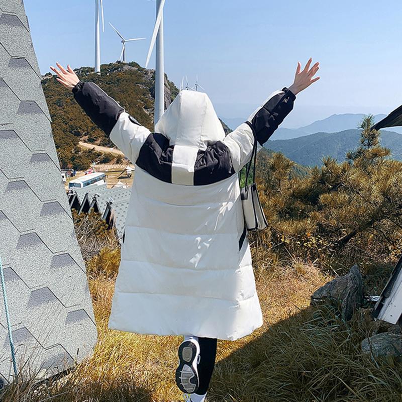 Herbst- und Winter Daunen Baumwolljacke für Damen, Knielang Locker Oversized Baumwolljacke, Freizeitjacke, Modische Damen Oberbekleidung