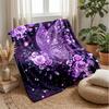 Purple Butterfly and Rose Decor Theme Blanket Lightweight Warm Flannel Blanket Decorative Throw Blanket for Home Decoration