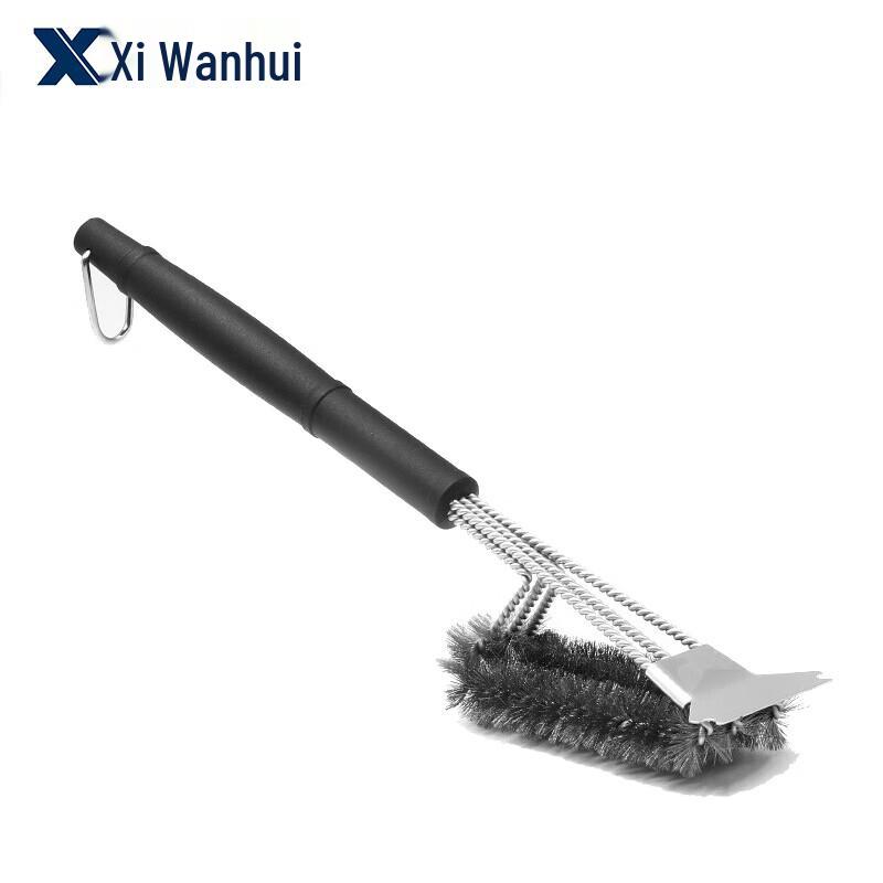 Commercial BBQ Grill Wire Brush with Scraper