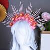 Charming Flower Crowns Headpiece Traditional Chinese Flowers Hair Accessory Eye Catching Floral Headband Ornament