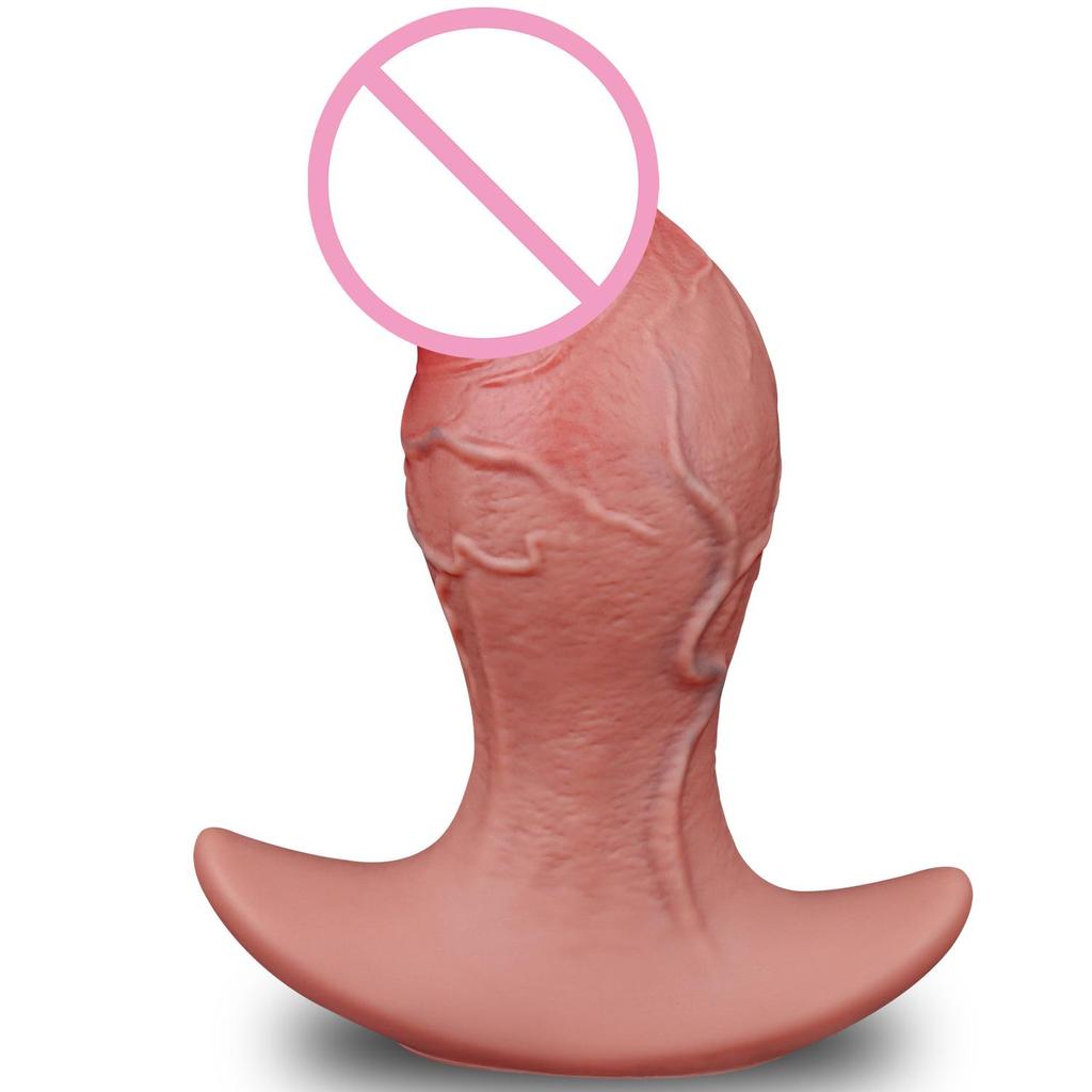 Extra Large Soft Flesh Realistic Veins Wearable Anal Plug Masturbator for Men and Women