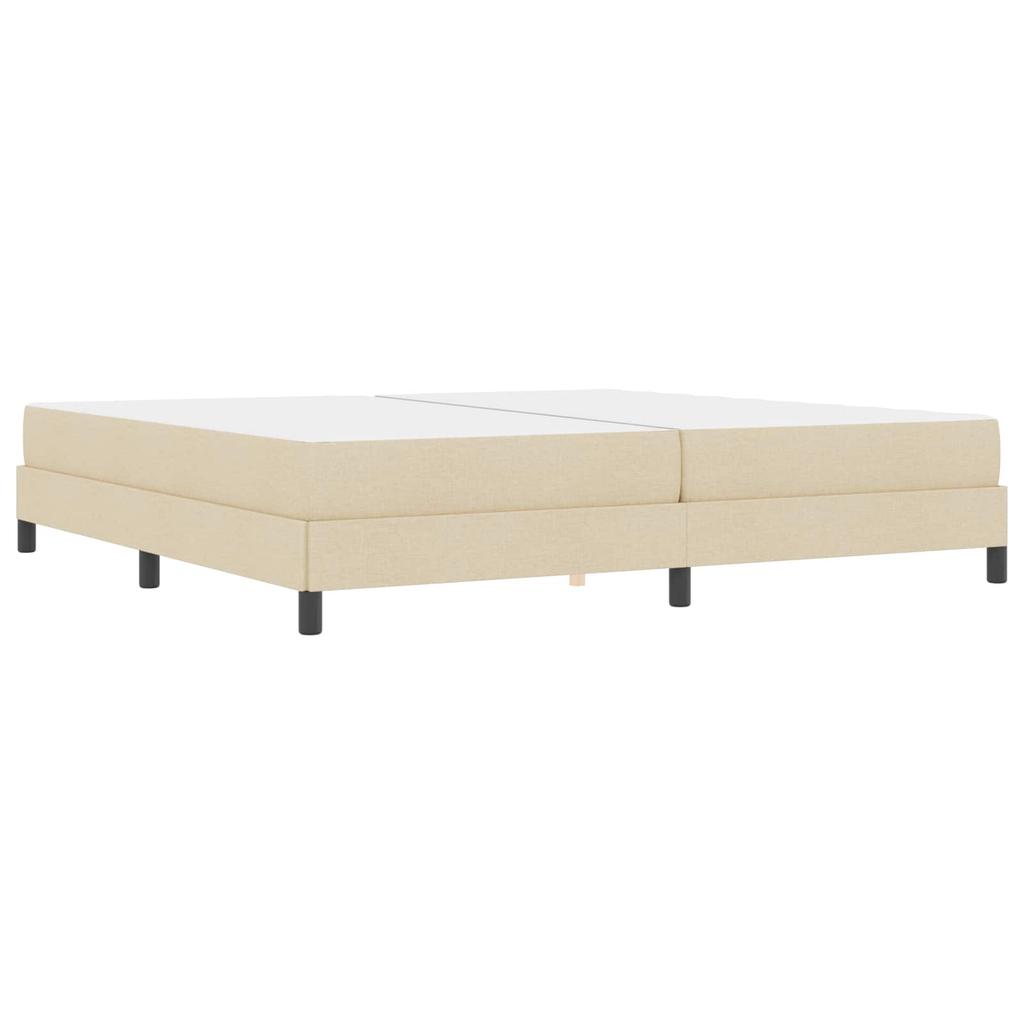 Box Spring Bed with Mattress Cream 200 x 200 cm Fabric