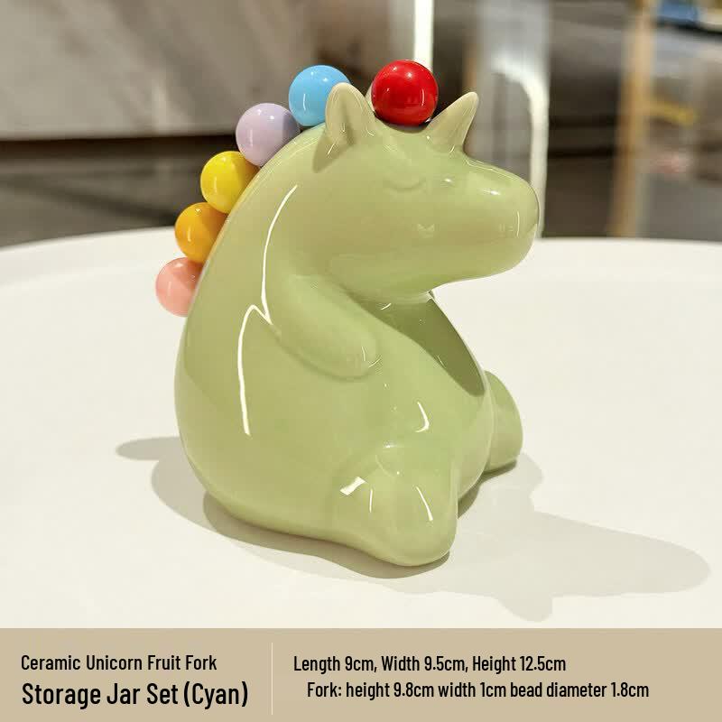 Unicorn Ceramic Handle Fruit Fork