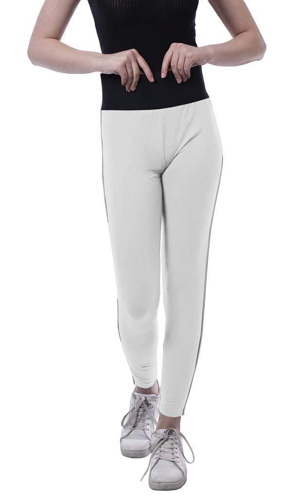 Moomaya High Waist Leggings For Women Side Strips Soft Workout Yoga Pants