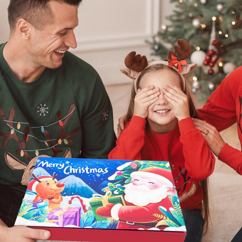 24 Grids Gift Candy Boxes Creative Fillable Christmas Countdown Advent Calendar Empty Suprise Boxes For Kids Party Favor