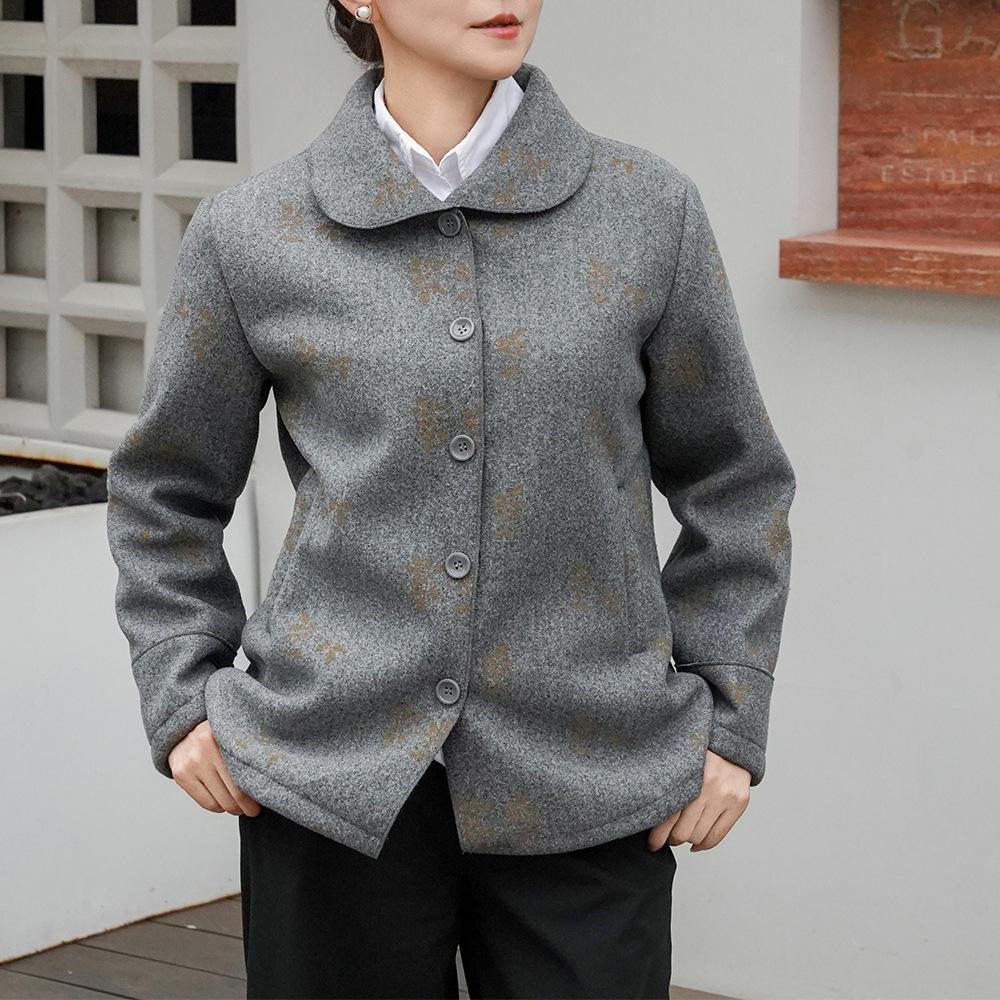 

Mom s Winter Cotton Padded Jacket for Middle-Aged and Elderly - Plus Velvet, Thick, Stylish, Warm, and Plus Size 2XL