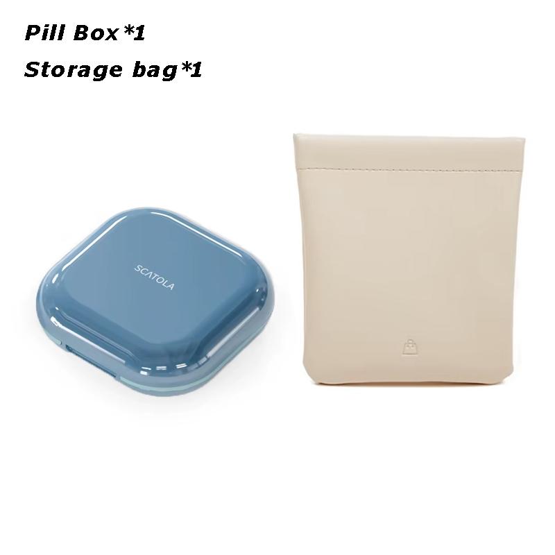 Mini Pill Box Travel Pill Box Lightweight 4 Compartment Pocket Pill Container Daily Portable Medicine Storage Box