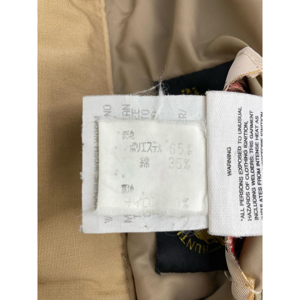 HUNTING WORLD 44004TA Beige Leather Logo Patch Sleeve Ribbed Down Jacket Jacket 38 beigeUsed