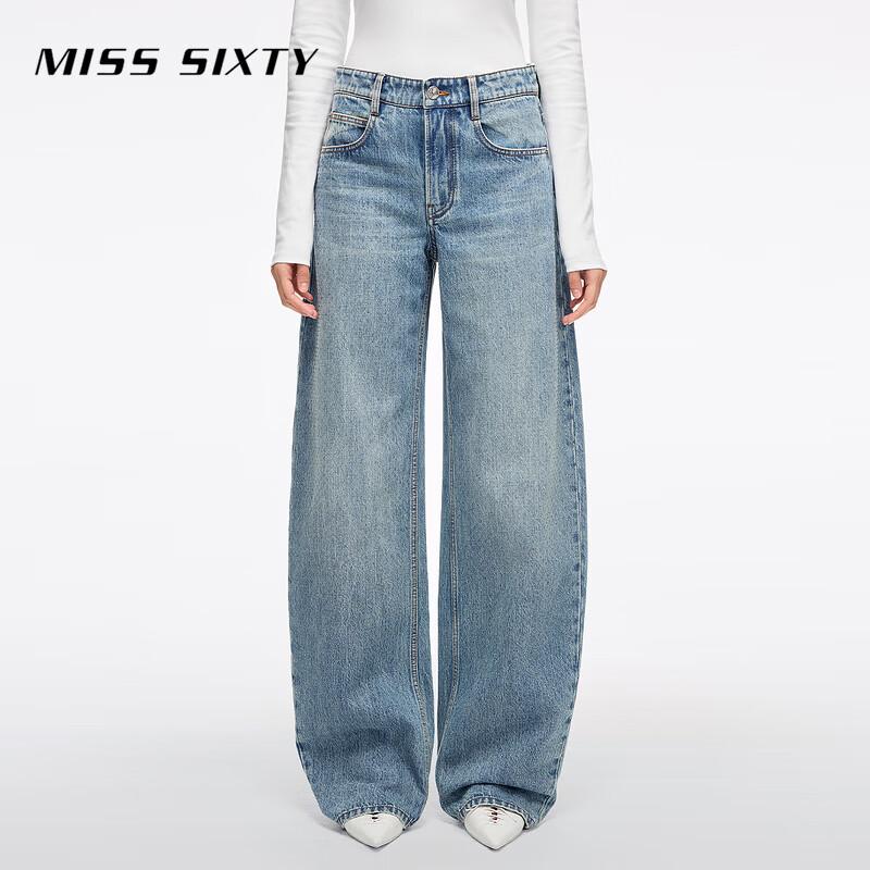 MISS SIXTY 2026 Spring Women's Cotton Studded Vintage Wash Carrot Jeans