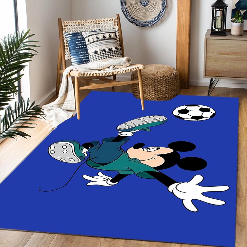 Mickey Mouse Castle Fantasy Disney Cartoon Theme Anti-Slip Rug - Polyester, Home Decor, Suitable for Bedrooms, Living Rooms, Doorways, and Studios