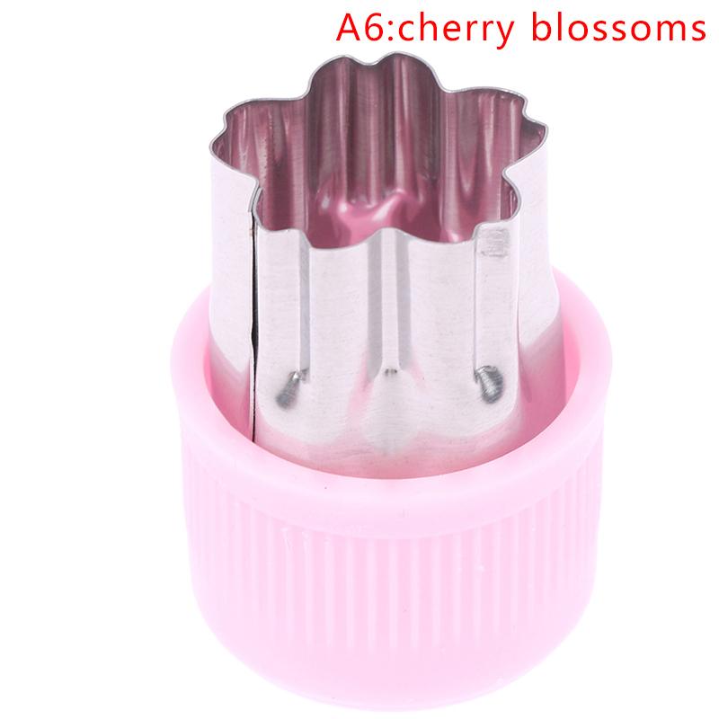 1Pc Various Shapes Vegetables Cutter Plastic Handle Portable Cook Tools Pink Stainless Steel Fruit Cutting Die Kitchen Gadgets