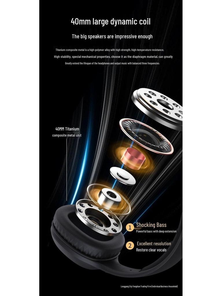 Universal Wireless Over-Ear Bluetooth Gaming Headset with High-Quality Sound and Positioning