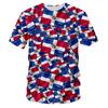 Dominikanische Republik 3D-gedruckte T-Shirts für Männer Frauen Lässig Straße Kurzarm Tops Atmungsaktiv Bequem Outdoor-Sport Tees