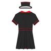 Womens Nurse Dress and Hat Costume Set Short Sleeve Front Zipper Cross Patch Dress with Headwear