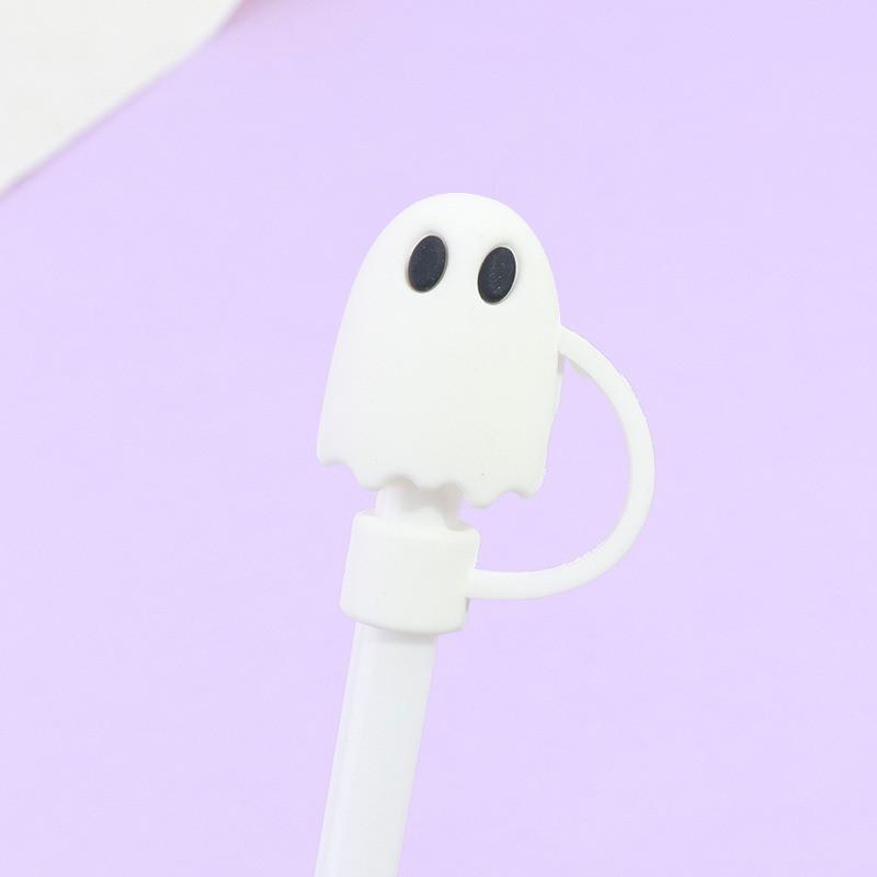 1PC New Pumpkin Ghost Silicone Straw Covers Cap for Cup Halloween Spider Skull Drinking Dust Cap Straw Toppers Protector Cap
