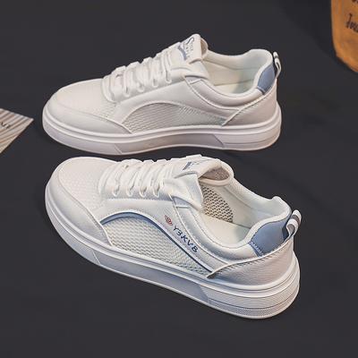 New Women's Shoes Summer Mesh White Shoes Women's Platform Mesh Elevator Shoes Breathable Women's Type Comfortable Board Shoes