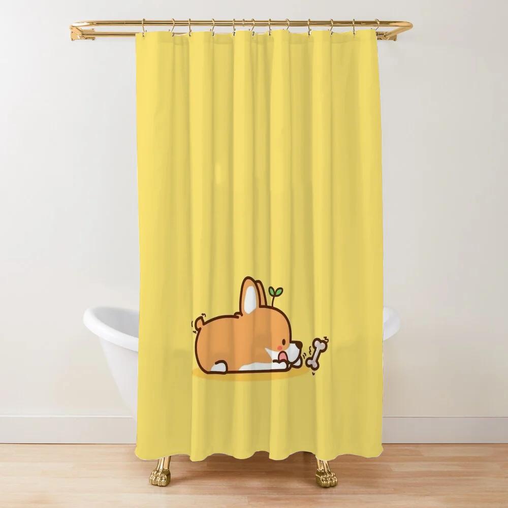 Corgi Butt Shower Curtains for Bathroom Showers Bath Folding Partition Curtain Accessories Bedrooms Waterproof Fabric Things the