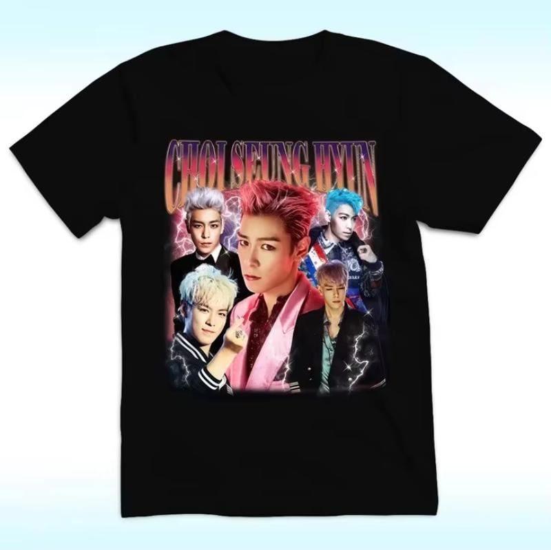 Choi Seung-hyun Shirt Vintage Pattern Print Summer 2025 Luxury Brand Pure Cotton Men's and Women's T-shirts with Short Sleeves